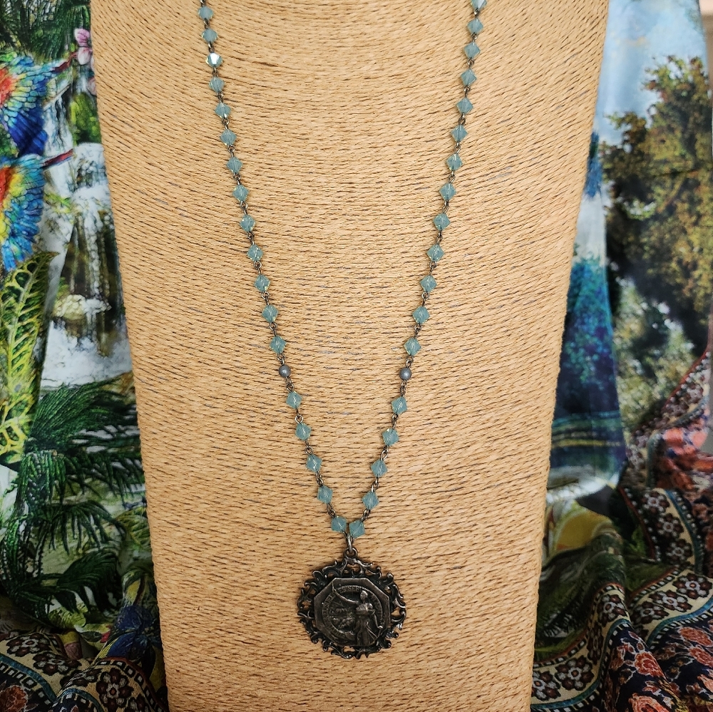 FRENCH KANDE "Lace" Medallion Necklace NWT
